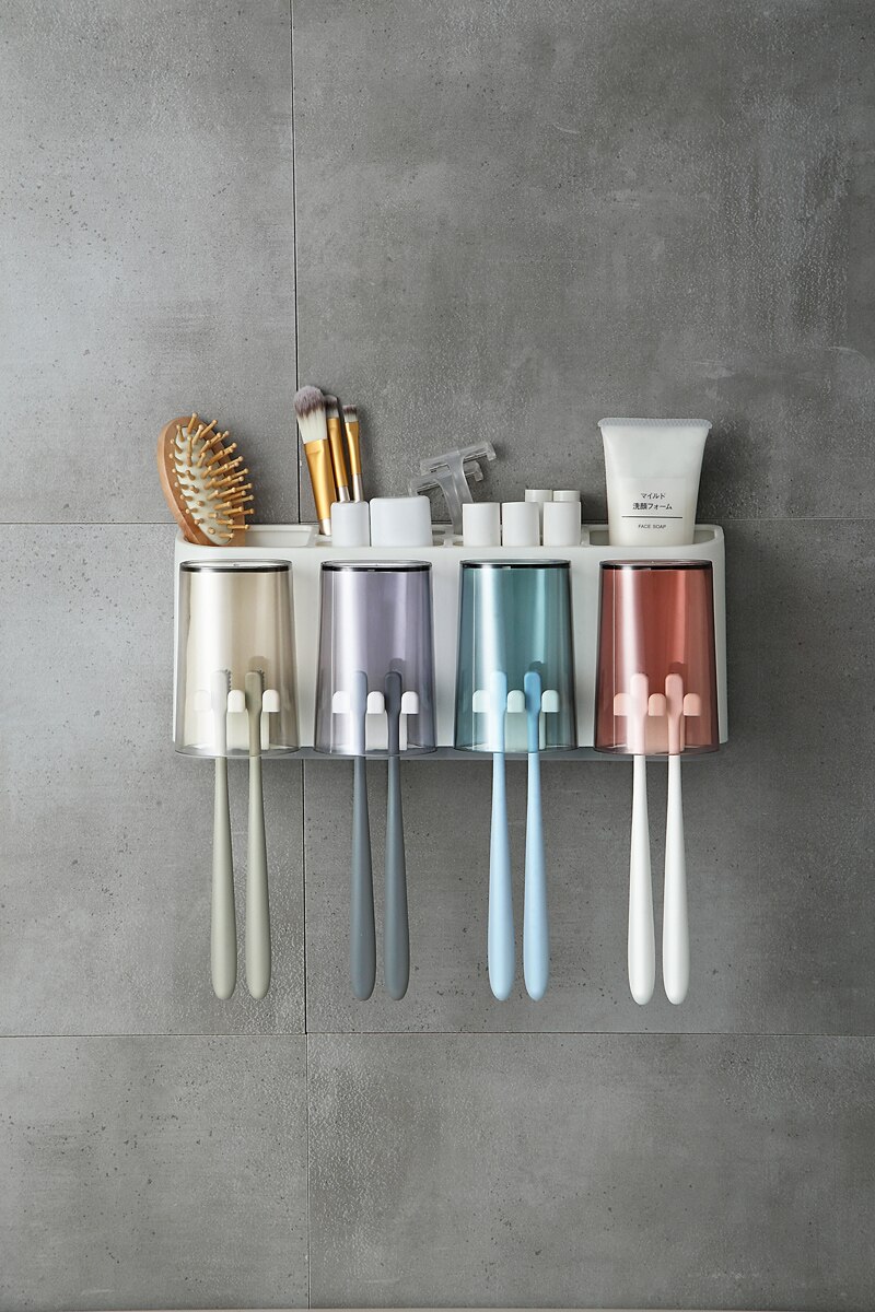 Bad vegg-type tannbørsteholder hullhull børste kopp vegg-type veggmontert munnvann