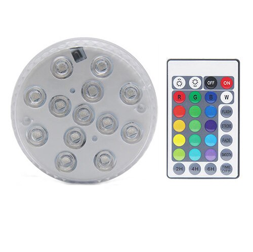 13 ledet fjernstyret rgb nedsænket lys batteridrevet undervands natlampe udendørs vase skål have fest dekoration: 13 ledede / 1pc