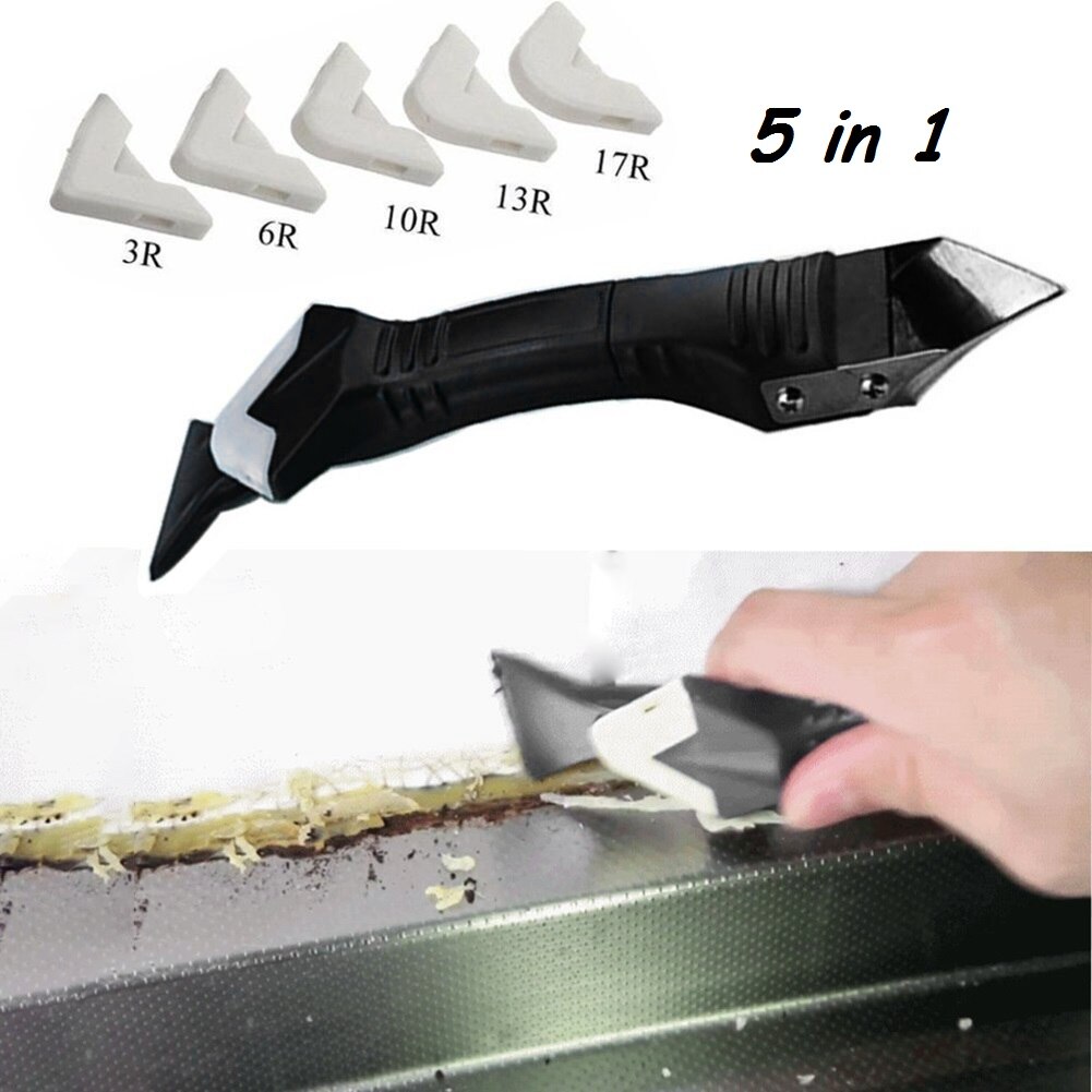 5In1 Silicone Remover Smooth Scraper Remover Grout Kit Tools Plastic Hand Tools Set Kitchen Gadgets Accessories