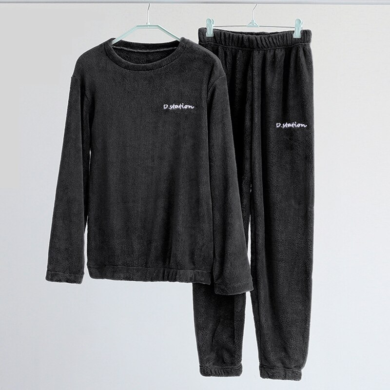 DA Homewear-Pijama de maternidad, Conjunto de pijama de enfermería, Conjunto de pijama polar de invierno para mujer, ropa de dormir femenina de terciopelo, ropa de casa: Style1 Black / S