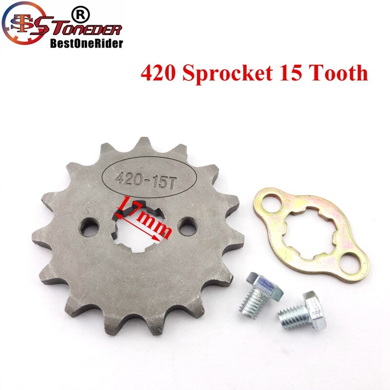 STONEDER 420 Kettenrad 15 Zähne 17mm - Für ATV Quad Dirt Bike 50-160cc