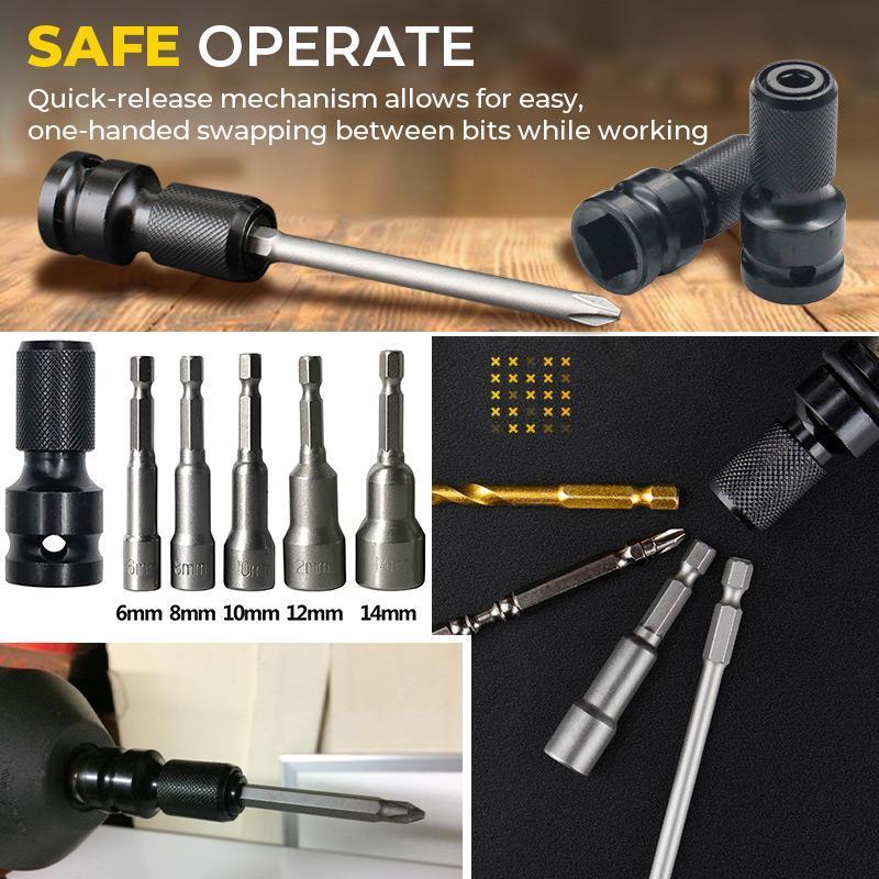 🔧 Adaptador De Llave De Enchufe Hembra A Macho 1/4" - 1/2" | Acero Portátil | Útil Para Taller Y Bricolaje