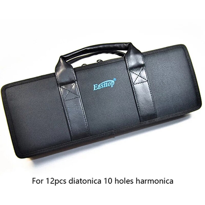 Easttop mundharmonika-tasche, easttop diatonische mundharmonika-tasche für 10 löcher , 7 stück 12 blues harp mundharmonika-tasche