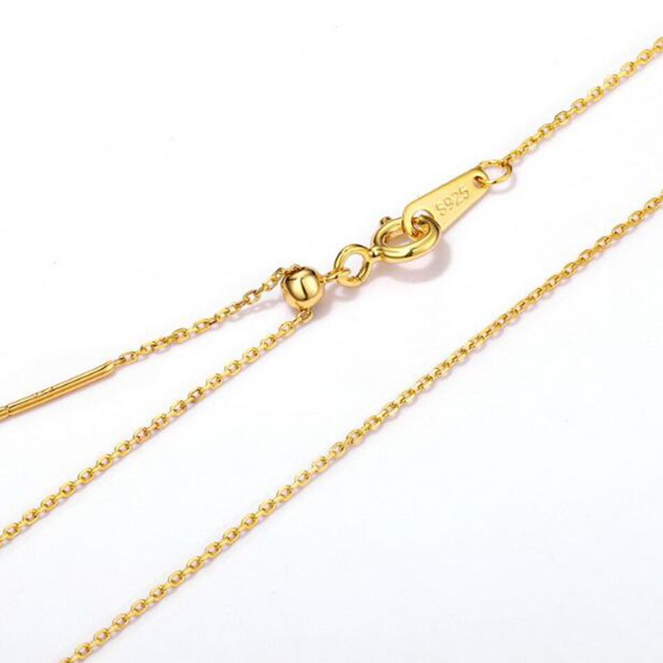 ALLNOEL 925 Sterling Silber Halskette Kette Gold Überzogene 925 Silber Schlange Kette Vergoldung Kette Für Jeden Anhänger 400MM + 50MM: Gelb