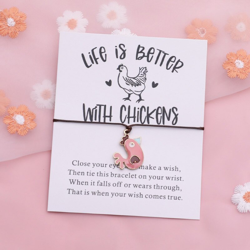 Kip Wish Armband Grappige Kip String Animal Vriendschap Armband Kip Sieraden Vrouwen Mannen Beste Vriend Interessante: Coffee