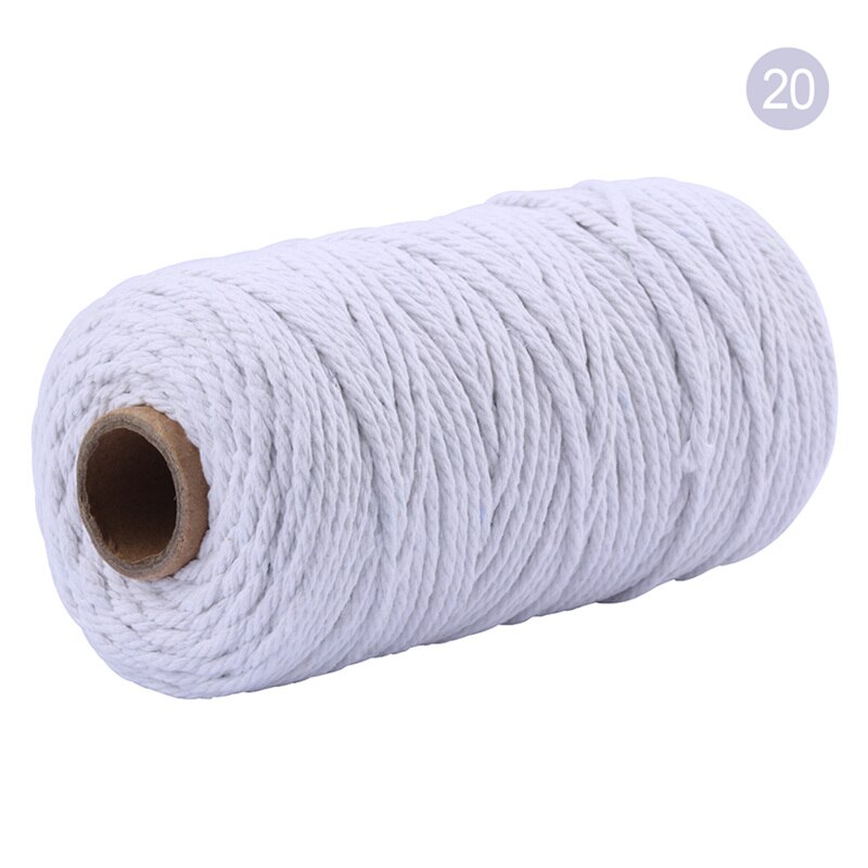 Cordon coloré 100% coton de 3mm, cordelette pour macramé artisanal, accessoire décoratif pour de mariage, 100 mètres/rouleau: color 20