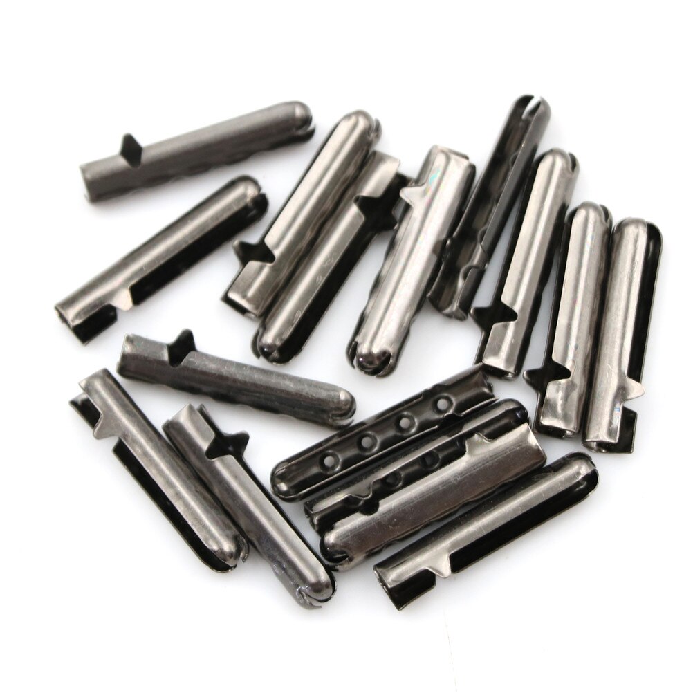 10 stk metal gør-det-selv-snørebånd reparation sko snørespidser udskiftning ende snørebånd craft 3.5mm*23mm: Bk