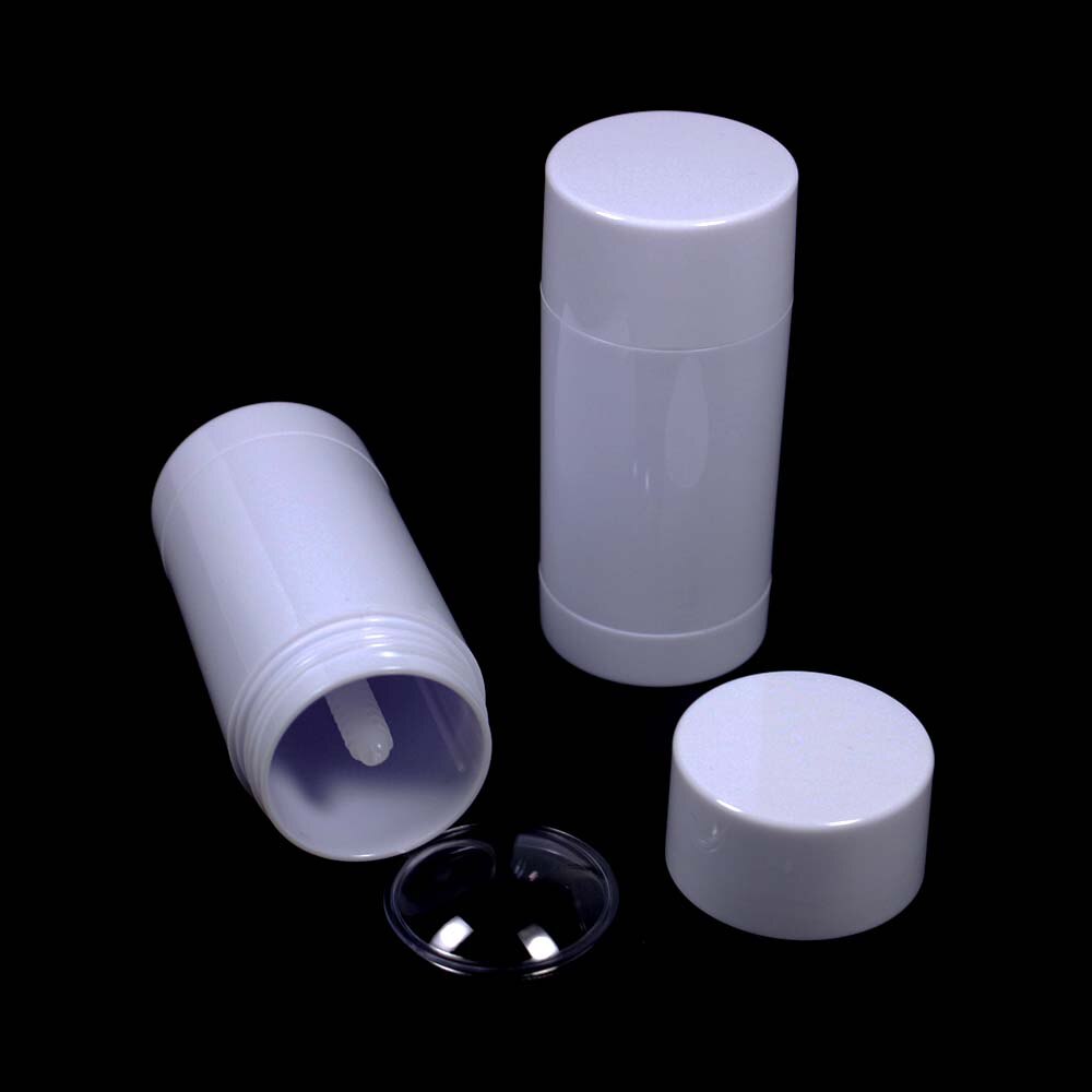 High Capacity Deodorant Container Cosmetic Lotion Fondation Bar Empty Package Plastic Transparent Solid Glue Tube 30g 50g 75g: 30g / White