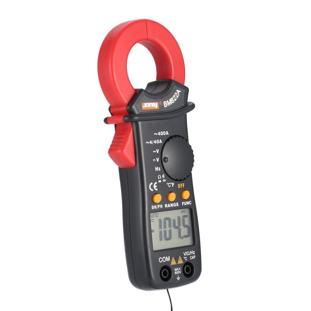 SZBJ BM822A Digital DC/AC Clamp Multimeter 400A Auto Range Ammeter Temperature Capacitance Frequency Handheld Ammeter Tester