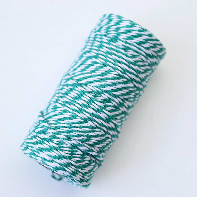 100 Meter 1.5mm Twee-Kleur Katoenen Koord Garen Hand Geweven Home Decor DIY Craft Voor Kleding Naaien stof Katoenen Touw