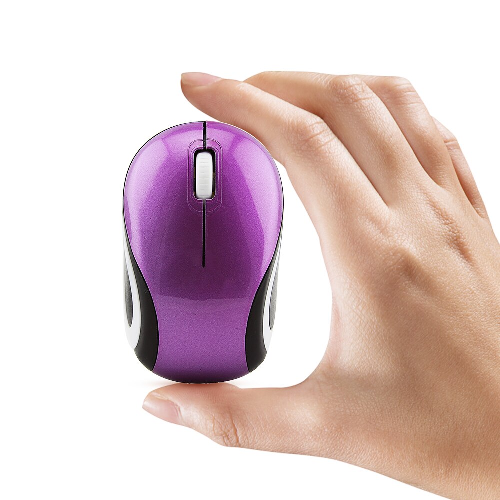 CHYI Mini Wireless Mouse For Kids 1600DPI Optical 3D Small Mause With USB Receiver Computer Gaming Mice For PC Laptop Notebook: Purple