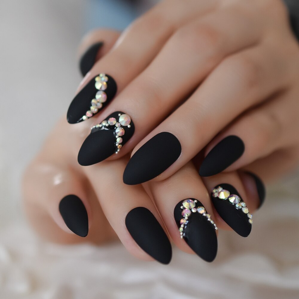 Faux ongles transparents en forme de papillon et paillettes pour Nail Art, pointes de pour Salon, été, 24: L5096
