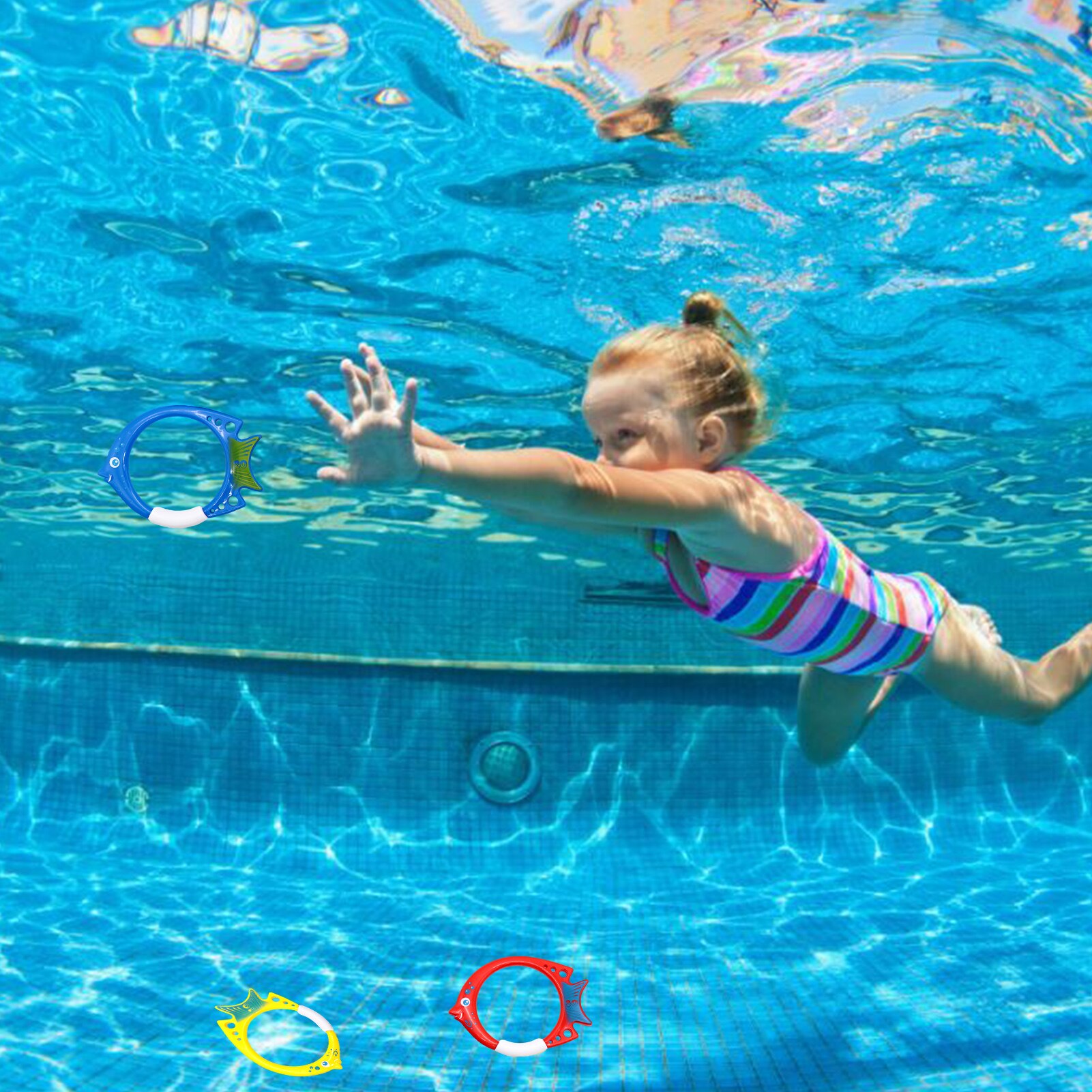 Swimming Pool Diving Circle Plastic Portable Swimming Diving Ring For Children Summer Toys Parent-child Children&#39;s