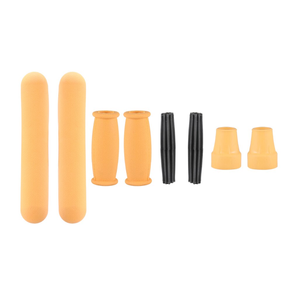 1 Set of 8PCS Walking Stick Accessories Rubber Axillary Mop Handle Anti-slip Walking Stick Head Non-slip Foot Pad Armpit Bracket
