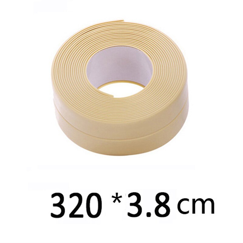 Decorative Caulk Strip Self-Adhesive Sealing Tape Anti-Mildew Waterproof Edge Protector for Bath Shower Floor Kitchen Stove Sink: light yellow 3.8cm