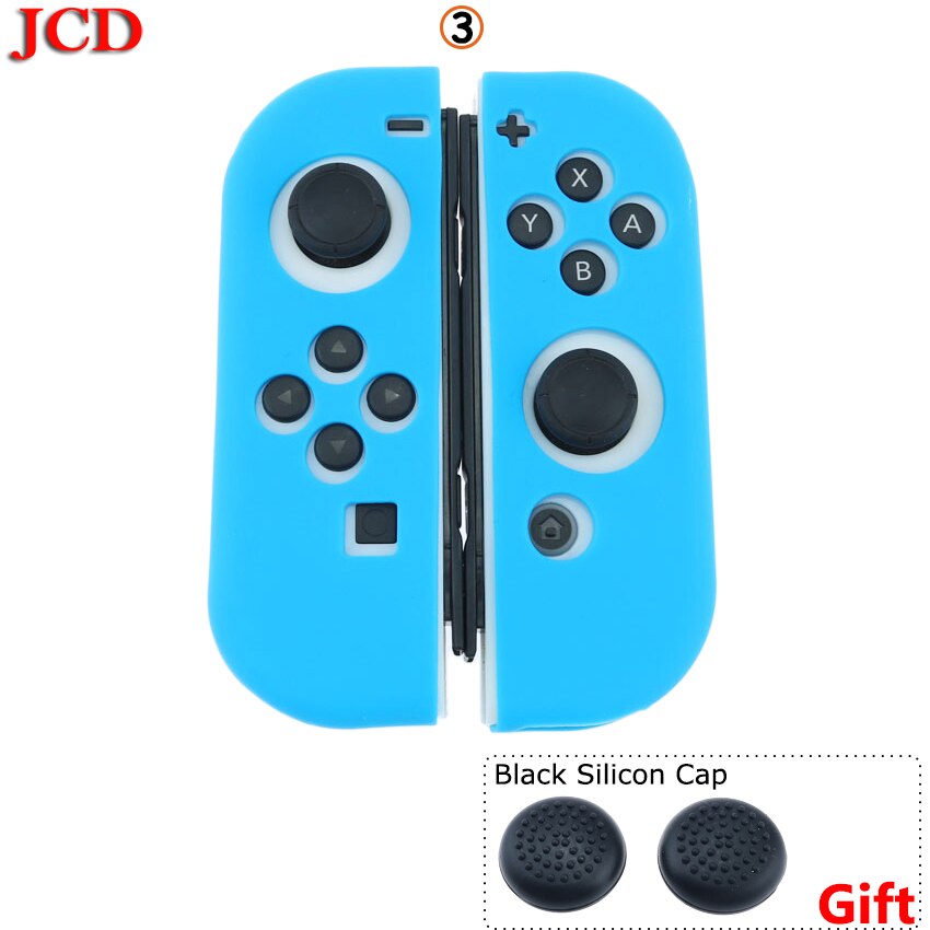 JCD For Nintend for Switch Controller Gamepad Joystick Silicone Case For Nintendo for Switch NS Black Silicon Cap: No3