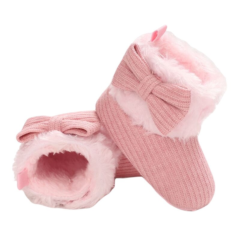 Winter Baby Strik Warm Boot, Effen Kleur Zachte Comfortabele Mooie Anti-Slip Prewalker Baby Schoenen