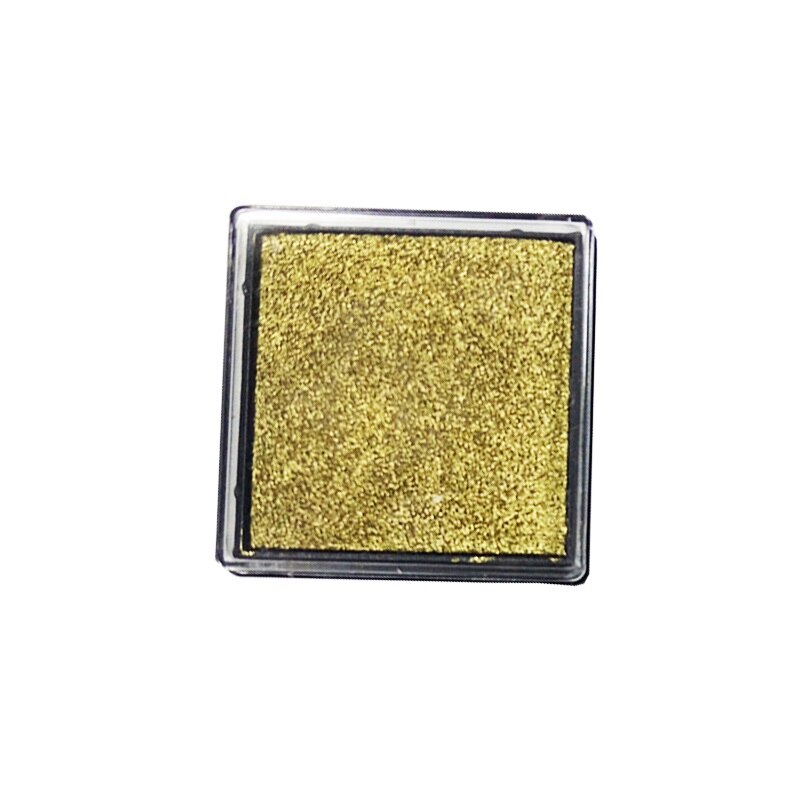 50 Stks/partij Mini Stempel Stempelkussen Kleur Inkt Pad Stempelkussen Voor Diy Stempelen Werk Vingerafdruk Stempelkussen: Glod 3.8cm