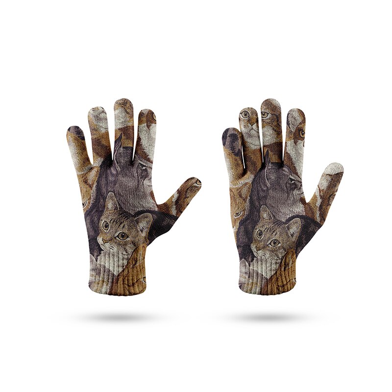 Guantes creativos con estampado de calavera para hombre y mujer, guantes de punto con pantalla táctil del teléfono móvil, para deportes de invierno, cálidos, mitones de conducción: style12
