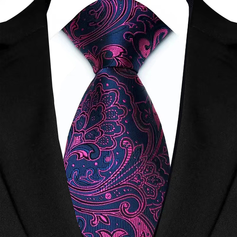 Corbata de lujo de 8CM para hombre, corbatas florales de Cachemira para hombre, novio, corbata tejida Jacquard, accesorios para de boda y negocios