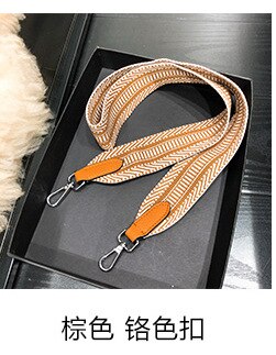 Gold Rainbow Bag Straps Handbag Belt Wide Shoulder Bag Strap Replacement Strap Accessory Bag Part Adjustable Belt For Bag 120cm: F-brown-silver