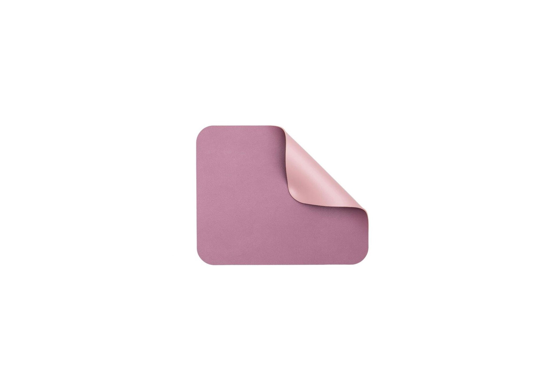 YuBeter Doppel-seite Maus Pad Wasserdichte PU Leder Schreibtisch matt Anti-Unterhose Spielen Computer Mousepad Tastatur Tisch Kissen 25x21cm: Violett-Rosa