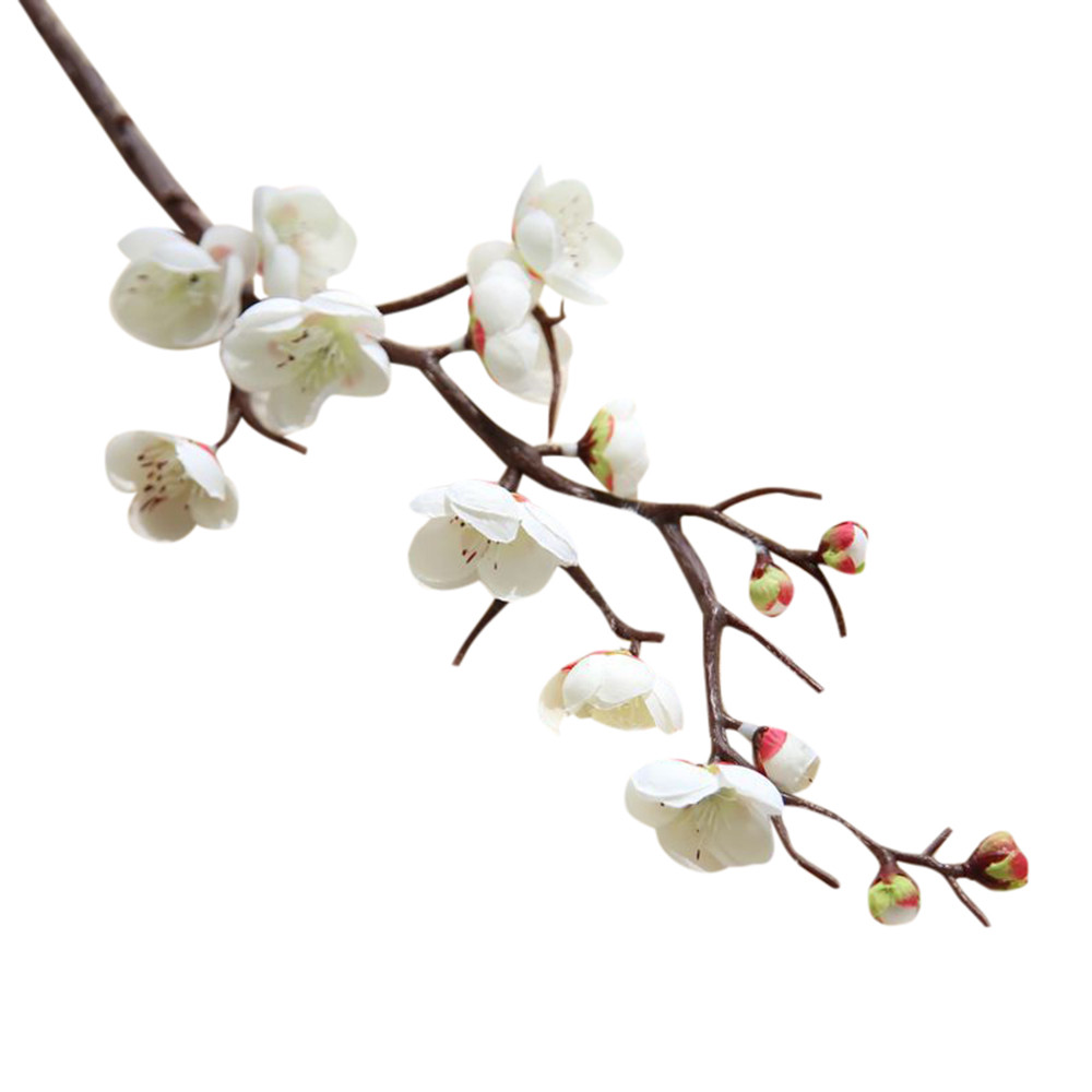 Kersenbloesem Bloemen, Faux Takken, Kunstmatige Decoratieve Levensechte Decor 4 Stuks 97cm (Wit