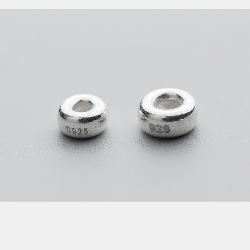 925 Sterling Silver Beads With Silica Gel Inside Stopper Beads Non-slip S925 Silver Positioning Space Beads DIY Jewelry Making