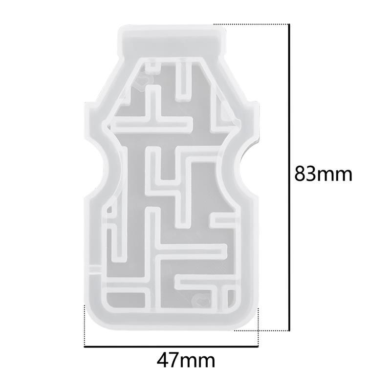 Quicksand Maze Silicone Mold Shaker Molds Milk Bottle Heart Shape UV Epoxy Resin Mold Heart Keychain Pendant Craft Jewelry Tools: 5
