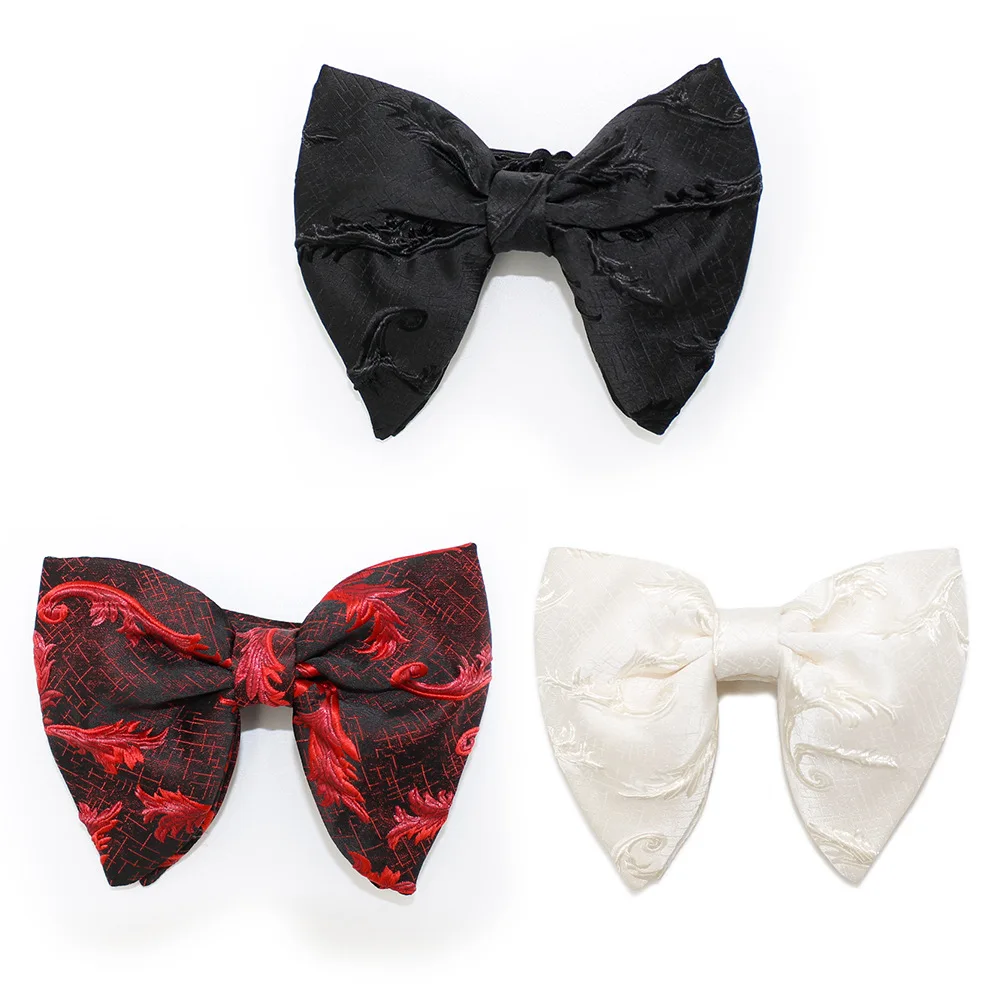 Pajaritas de tela Retro para hombre, pajarita grande informal a la , camisas blancas para hombre, corbata para novio, accesorios de joyería para boda
