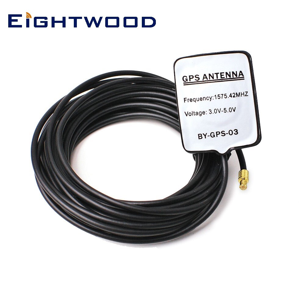 Eightwood External Car GPS Antenna With MCX Male Connector 1575.42 MHz 3M Active Aerial GA03 for TomTom Garmin Navman Clarion