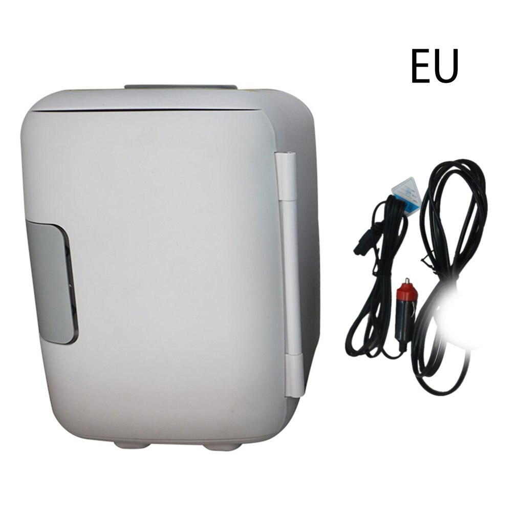 1Pcs Universal 4 Liter Portable Compact Personal Fridge Cools & Heats Fridge for Bedroom Office Car Dorm Four Seasons: white EU
