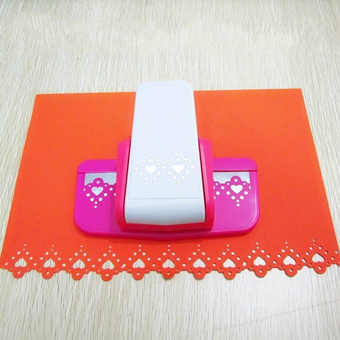 Store 3d fancy kant prægning hul stansekort til scrapbooking stans håndlavet kant enhed diy papir cutter skole værktøj: Dobbeltcentreret 4