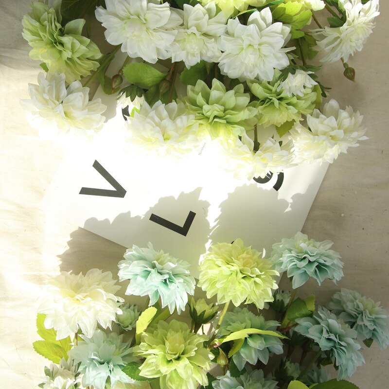 Dahlia kunstige blomsterproducent hjem juledekoration diy bryllup hånd blomst vej bly blomst væg materiale planter gren