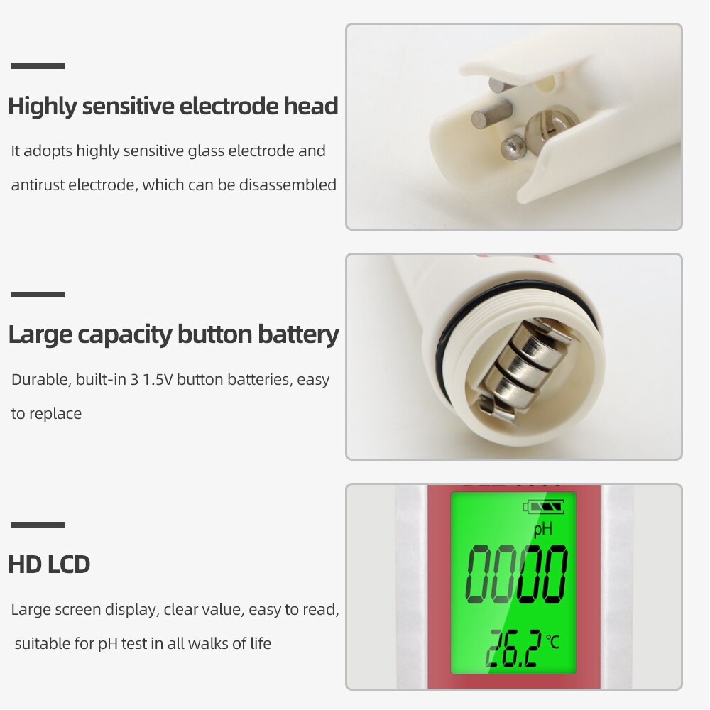 PH Analyzer/EC/TDS/TEMP Meter Ph Water Meter Blue Tooth APP Online ATC for Drinking Water Aquarium Lab Hydroponics Swimming pool