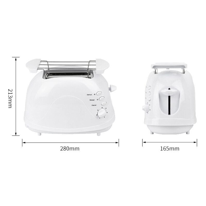 Elektrisk brödrost automatisk bröd bakmaskin toast smörgås grill ugn maker 2 skivor hushåll för frukost eu plug
