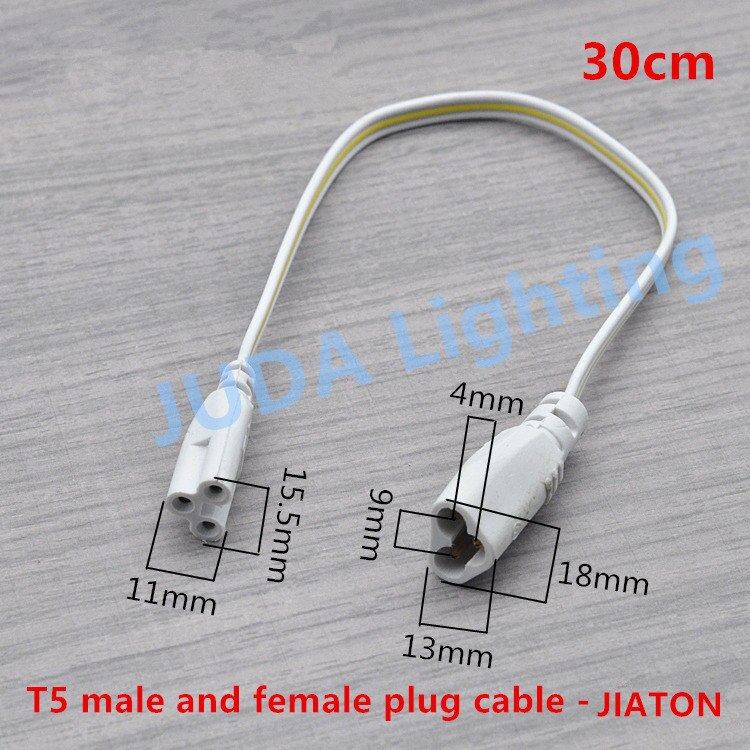 T4 T5 male female plug cable Power Cords Extension Cords connection wire cable assemblies led tube electrical wire accessories: T5 JIATON-GM    30cm
