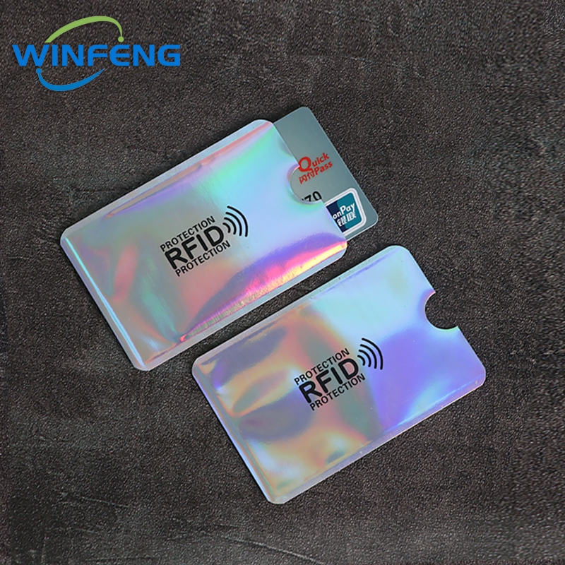 5Stck Aluminium Folie Anti RFID Karte Halfter NFC Blockierung Leser sperren Ich würde Bank Karte Halfter fallen Schutz Metall Kreditkarte fallen: Schwarz