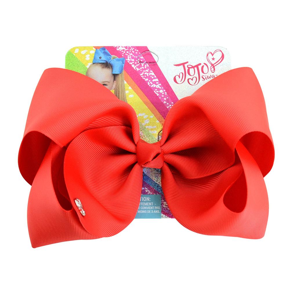 8 tommer store jojo-sløyfer jojo siwa-båndsløyfer med klips for barn jenter boutique solide hårspenner hårtilbehør: 678- j -12