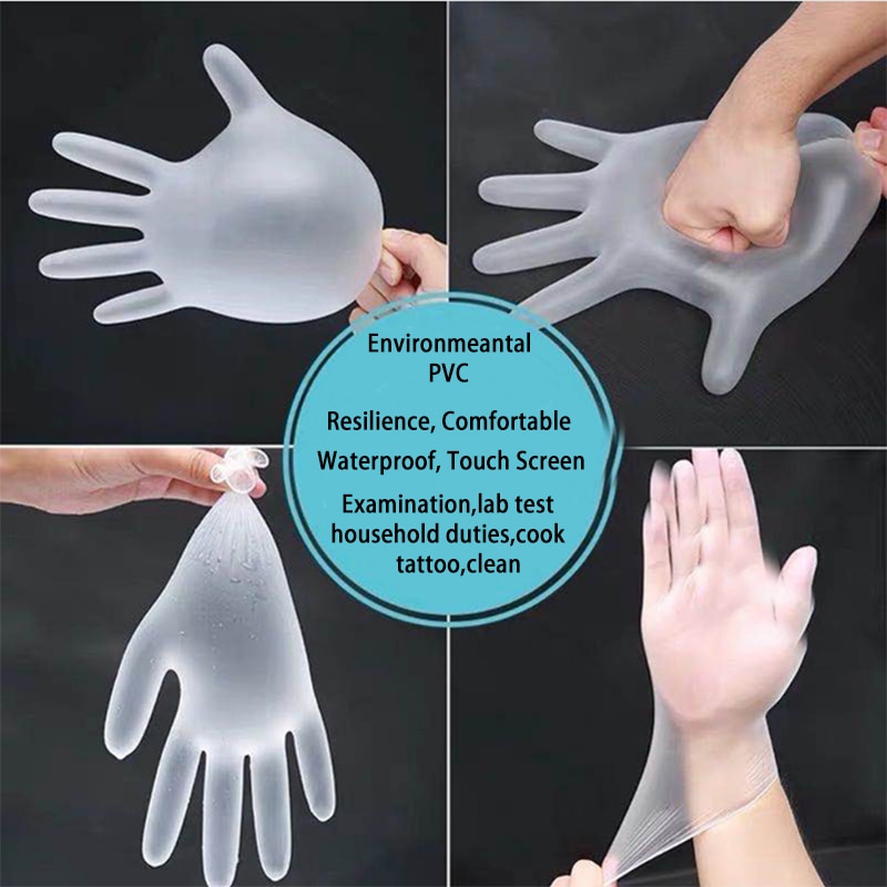 Hemkök engångshandskar  xs 100 st 50 st pvc vinyl handske pulverfri latexfri pekskärm kock arbete undersökning trädgård