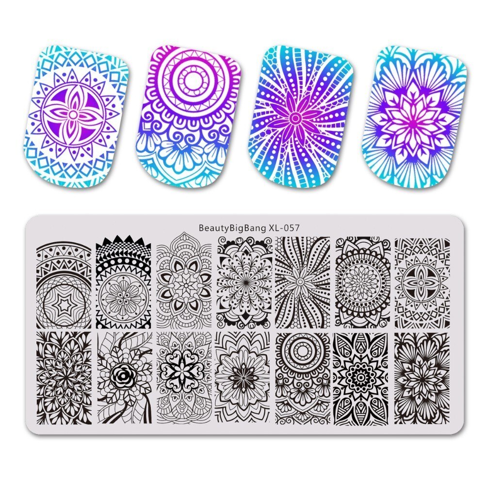 Nail art stämplingsplattor vattenmarmor manikyr stämpling för naglar diy nagel mall form nail art verktyg: 57