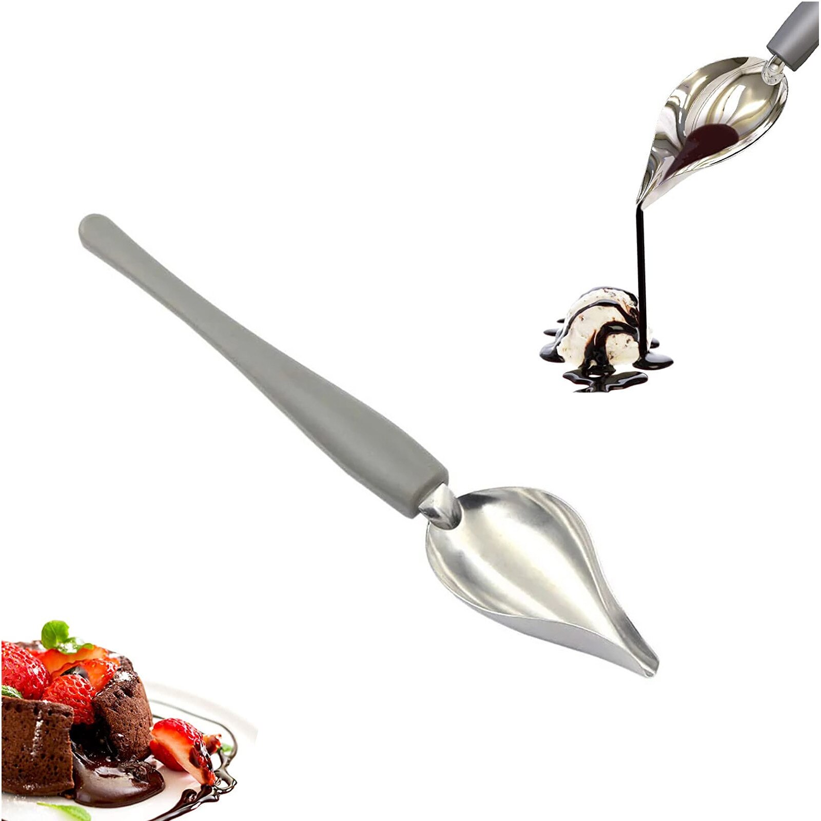 Cuchara decorativa para Chef, herramienta para dibujar comida, salsa, pintura, plato de lápiz, postre, hornear, pastel, cena, dibujo de café, 1 #