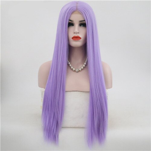 VREUGDE & BEAUTY 15 Stijlen Synthetisch Natuurlijk Smooth Lange Rechte Lace Front Pruik Hoge Temperatuur Fiber Voor Vrouwen Pruiken 28 inches: IMG-005