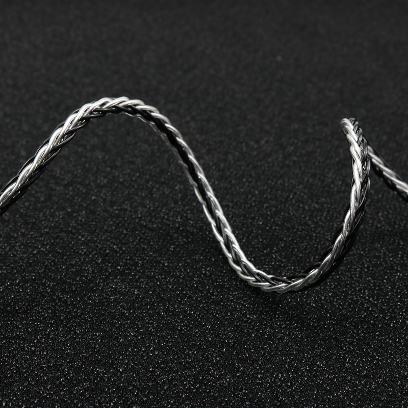 XINHS 8 Core Silver Black Silver Plated Cable Modular Cable with Replaceable Audio Plug