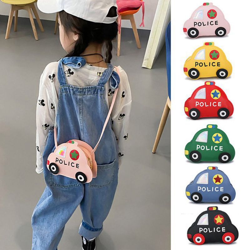 Kindermeisjes cartoon auto schoudertas crossbody tas van pu leer kleine handtas portemonnee