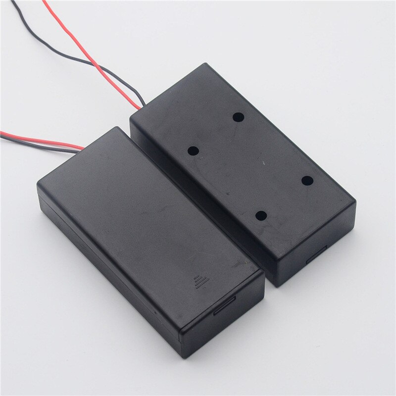 1PC 18650 Battery Holder Black Plastic Storage Case 3.7V for 2x18650 Batteries Holder Box Container with 2 Slots ON/OFF Switch