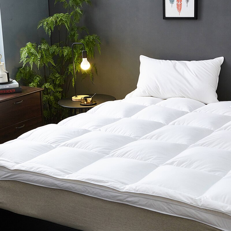 Zachte witte ganzendons gevuld matras/matras topper