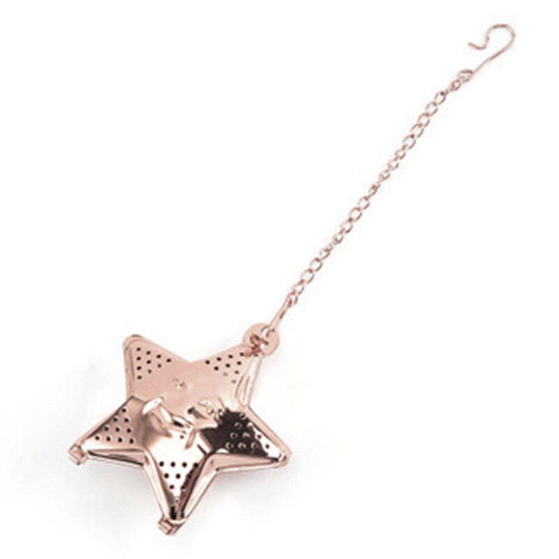 Star Shaped Tea Mesh Infuser Colorful Stainless Steel Tea Strainer Spice Filter For Kitchen Tools Accessories PAK5: Titanium rose gold