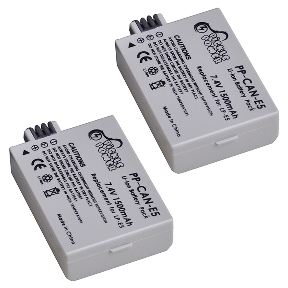 LP-E5 LPE5 LP E5 Camera Battery + LED Daul USB Charger for Canon EOS 1000D 500D 450D Kiss X3 X2 F EOS Rebel XS XSi Rebel T1i.: 2 Battery