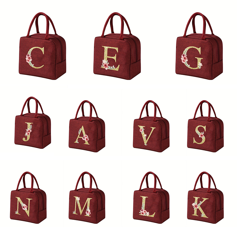 Teddybeer Letter Bento Tas, Oxford Doek Waterdicht Materiaal Geïsoleerde Lunchbox Tas, Kantoormedewerker, Studenten Lunchtas: Optie 1 / Rood